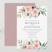 エレガントなブッシュ フラワーの結婚式招待状