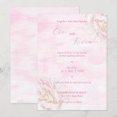 エレガントなブッシュ フラワーの結婚式招待状 - 編集可能 招待状 (正面/裏面)