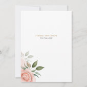 エレガントなブッシュ フラワーの結婚式 Save The Date カード (裏面)