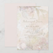 エレガントなブッシュ フローラル ウェディング リハーサル ディナー 招待状 (正面/裏面)