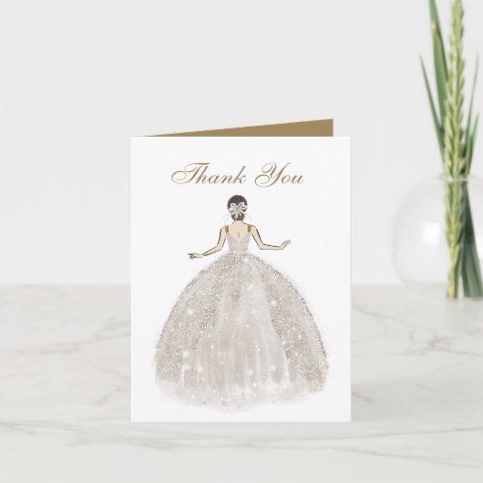 エレガントなブライズシャワー サンキューカード (正面)