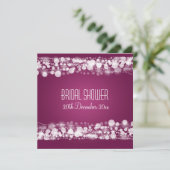 エレガントなブライズシャワー ドット プラム 招待状 (スタンド正面)