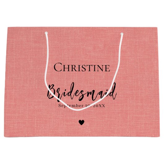 エレガントなブライズメイドへの感謝 ラージペーパーバッグ (正面)