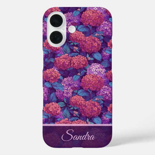 エレガントなブライズメイドギフトの紫陽花 名前 Case-Mate iPhoneケース (裏面)