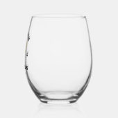 エレガントなブライズメイドギフト 鹿の頭 アンティーク モノグラム ステムなしワイングラス (左)