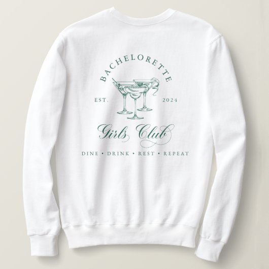エレガントなブライズメイドパーティー女子専用クラブスウェットシャツ スウェットシャツ (デザイン裏面)