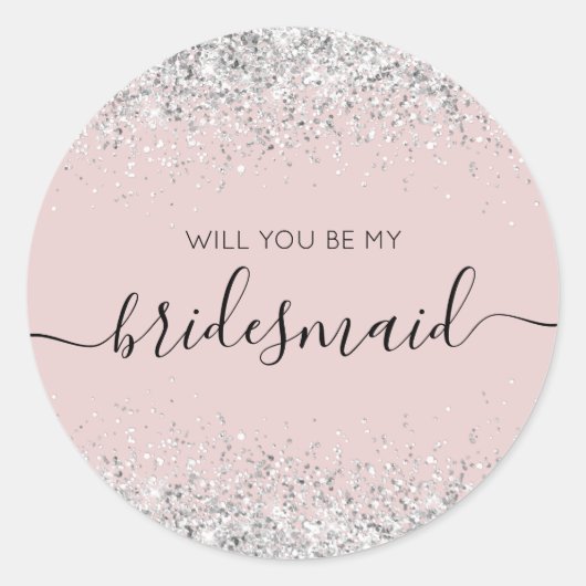 エレガントなブライズメイド提案のグリッターコンフェッティ ラウンドシール (正面)
