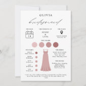 エレガントなブライズメイド ウェディングパーティ 情報カード 招待状 (正面)