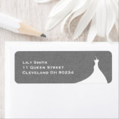 エレガントなブライダルシャワーのグレーリネンラベル ラベル (インサイチュ)