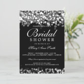 エレガントなブライダルシャワーのシルバーライト 招待状 (スタンド正面)