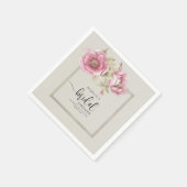 エレガントなブライダルシャワーの紙皿 スタンダードカクテルナプキン (角)