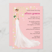 エレガントなブライダルシャワーカード 招待状 (正面/裏面)