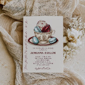 エレガントなブライダルシャワーティーパーティー 招待状