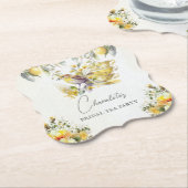 エレガントなブライダルティー ヴィンテージパーティー レモン ペーパーコースター (アングル)