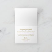 エレガントなブライダルピンクゴールド結婚式モノグラム写真コラージュ サンキューカード (内部)