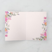 エレガントなブライダル ワイルドフラワーのパステルカラーの春のシャワー サンキューカード (内部)