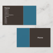 エレガントなブラウンおよび青 名刺 (正面/裏面)