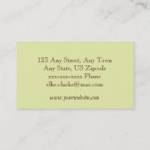 エレガントなブラウンのダマスク織のファッションビジネスカード 名刺 (裏面)