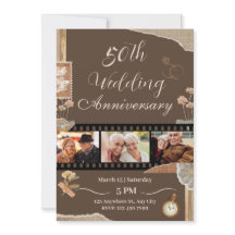 エレガントなブラウン ヴィンテージ フラワー ウェディング アニバーサリー