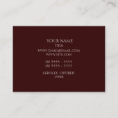 エレガントなブラウン 名刺 (裏面)