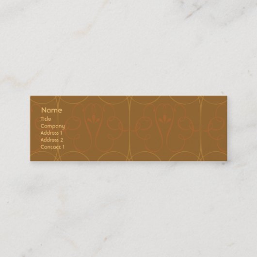 エレガントなブラウン-細い スキニー名刺 (正面)