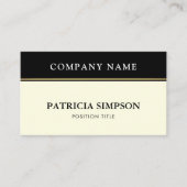 エレガントなブラックとアイボリークリーム ミニマルQRコード 名刺 (正面)