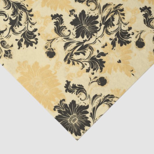 エレガントなブラックとオレンジのフランスデコパージュ 薄葉紙 (詳細)