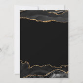 エレガントなブラックとゴールドのアゲート結婚記念日 招待状 (裏面)