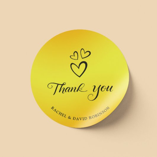 エレガントなブラックとゴールドのサンキュー ラウンドシール