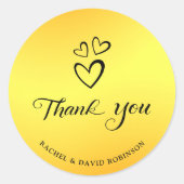 エレガントなブラックとゴールドのサンキュー ラウンドシール (正面)