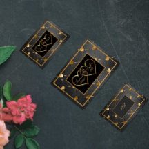 エレガントなブラックとゴールドのハート