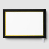 エレガントなブラックとゴールドのモノグラム ウェディング ゲストブック (裏面)