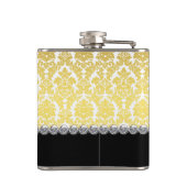 エレガントなブラックとゴールドのモノグラム フラスク (裏面)