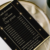 エレガントなブラックとゴールドの価格リストフライヤー チラシ