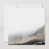 エレガントなブラックとゴールドの大理石 豪華な結婚式 招待状 (裏面)