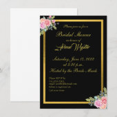 エレガントなブラックとゴールドの招待状 招待状 (正面/裏面)