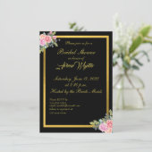 エレガントなブラックとゴールドの招待状 招待状 (スタンド正面)