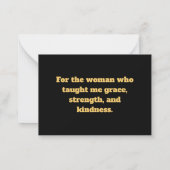 エレガントなブラックとゴールドの母の日のカード（バラのデザイン） ノートカード (裏面)