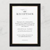 エレガントなブラックとゴールドの結婚式の披露宴 エンクロージャーカード (正面)