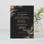 エレガントなブラックとゴールドの結婚式 招待状 (スタンド正面)