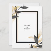 エレガントなブラックとゴールドの結婚式 招待状 (裏面)