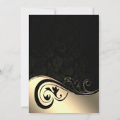 エレガントなブラックとゴールドの花嫁、結婚前のお祝いパーティー 招待状 (裏面)