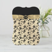 エレガントなブラックとゴールドの50周年招待状 招待状 (スタンド正面)