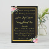 エレガントなブラックとゴールド 招待状 (スタンド正面)