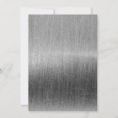 エレガントなブラックとシルバーのスターライト ウェディング 招待状 (裏面)