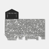 エレガントなブラックとシルバーのパターンギフトボックス フェイバーボックス (折り畳みなし)