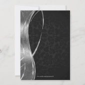 エレガントなブラックとシルバーグレイのダマスクウェディング 招待状 (裏面)