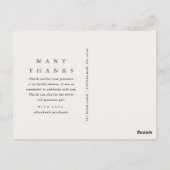 エレガントなブラックとタウペの ブライダルシャワー お礼 ポストカード (裏面)