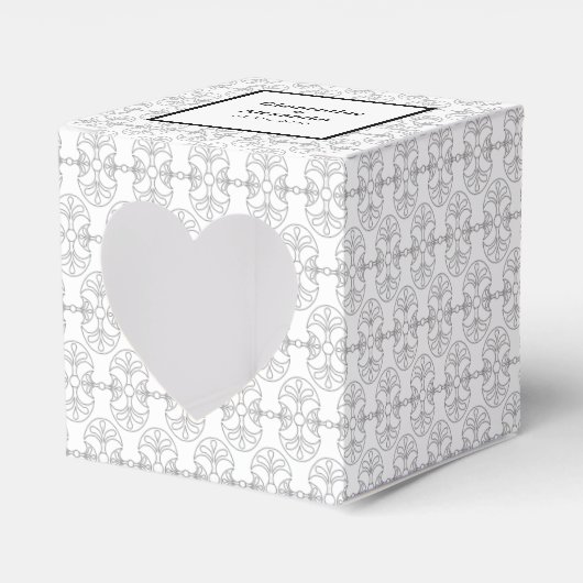 エレガントなブラックとホワイトのアートデコスタイル フェイバーボックス (正面サイド)