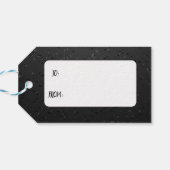 エレガントなブラックとホワイトのスイートバレンタイン ギフトタグ (裏面横)